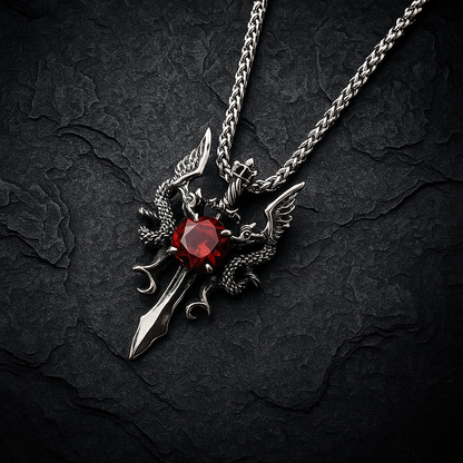 Matching Couple Dragon Stone Necklace