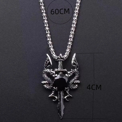 Matching Couple Dragon Stone Necklace