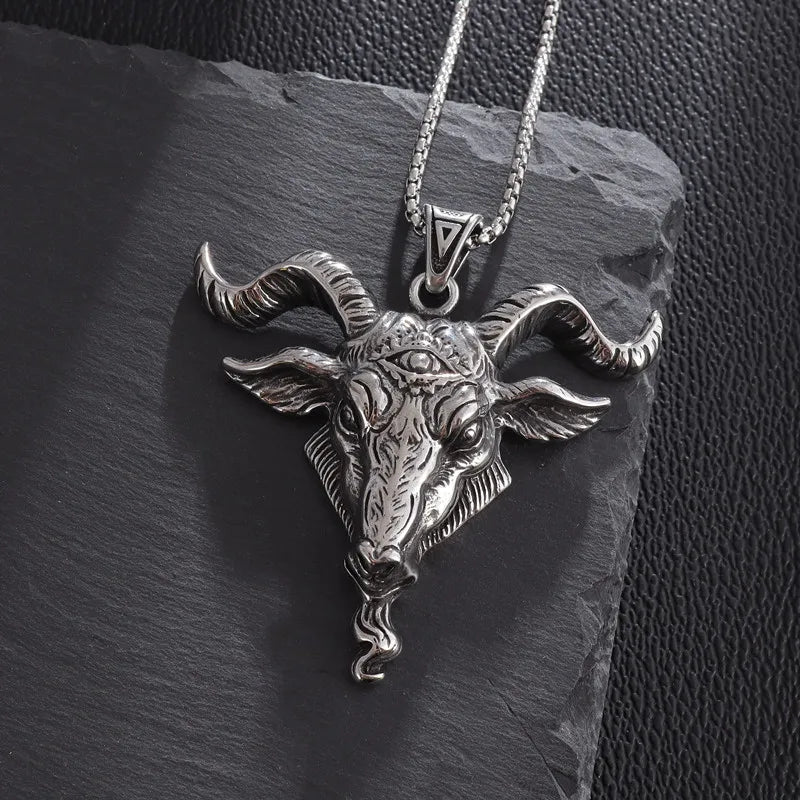 Demon Satan Baphomet Pendant With Necklace
