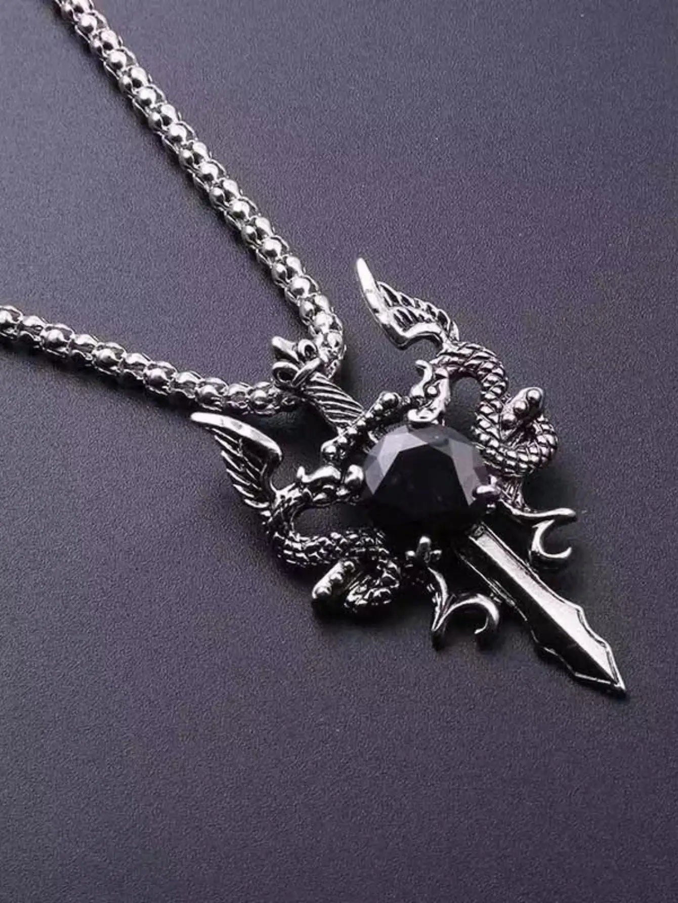 Matching Couple Dragon Stone Necklace