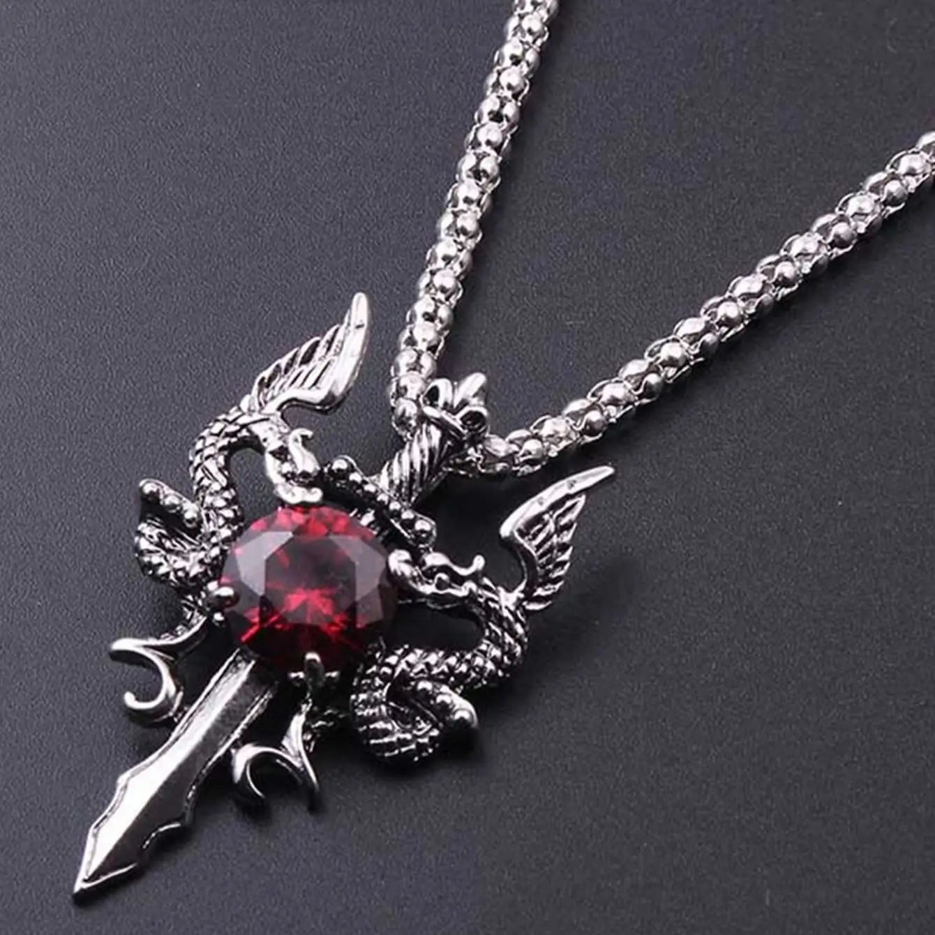 Matching Couple Dragon Stone Necklace