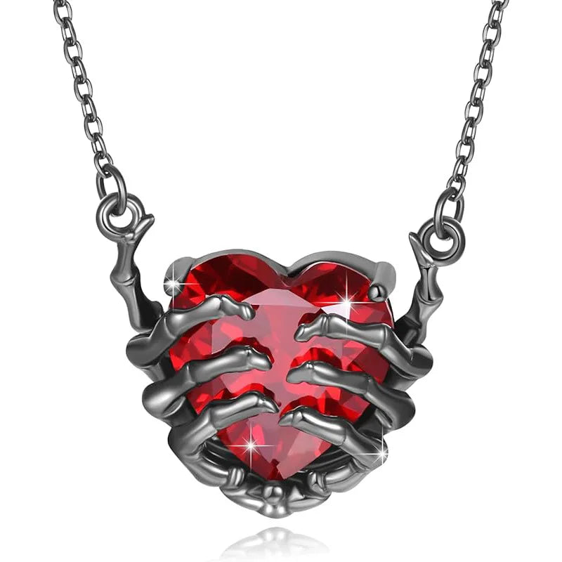 Skeleton Heart Necklace