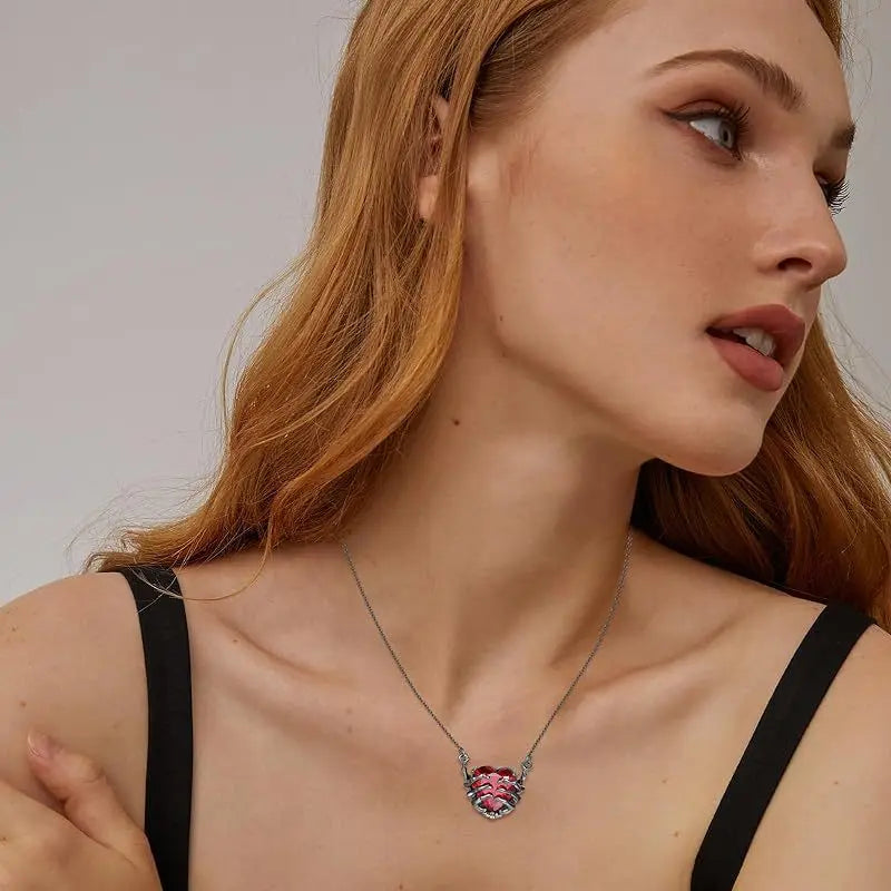 Skeleton Heart Necklace