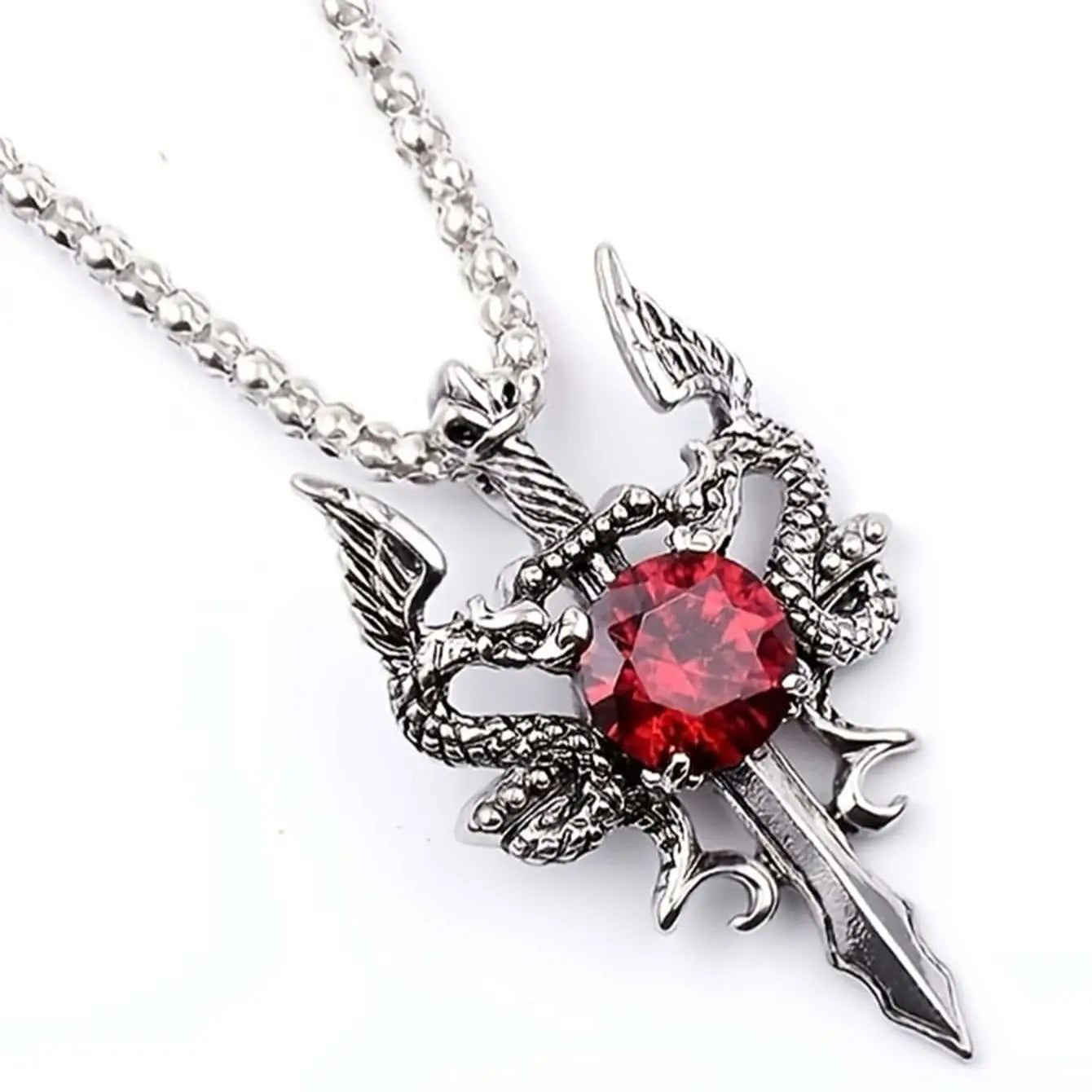 Matching Couple Dragon Stone Necklace