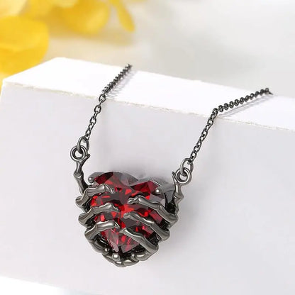 Skeleton Heart Necklace