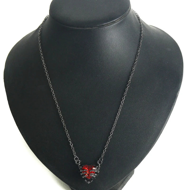 Skeleton Heart Necklace