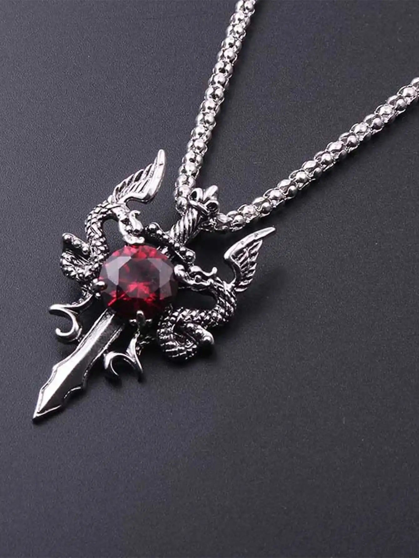 Matching Couple Dragon Stone Necklace