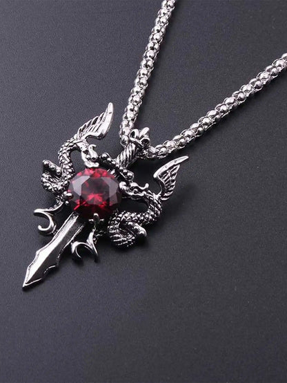 Matching Couple Dragon Stone Necklace