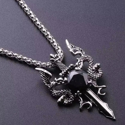Matching Couple Dragon Stone Necklace